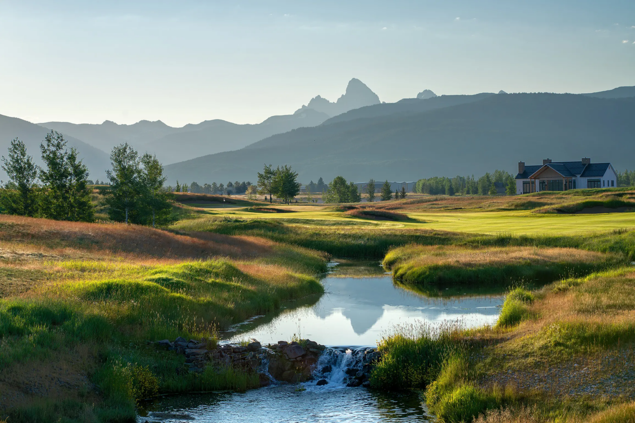The Tetons at dusk near Tributary